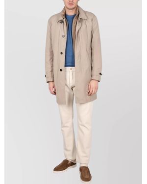 Fay Single Breasted Coat - Natural