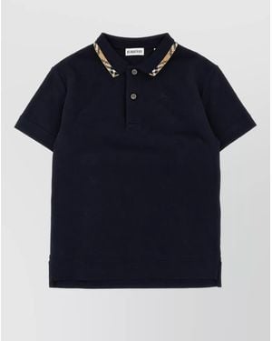 Burberry Cotton Piqué Short-Sleeve Polo Shirt - Blue