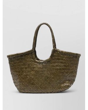 Dragon Diffusion Beach Bag Woven Design Dual Handles - Multicolour