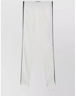Prada Side Stripe Pants Stirrup Hem Design - White