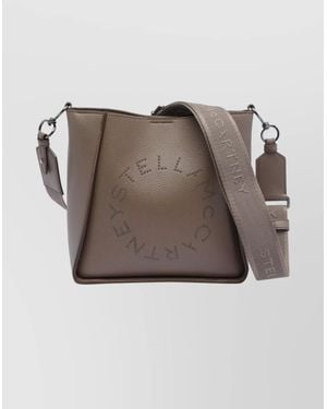 Stella McCartney Adjustable Strap Crossbody Bag Logo - Brown