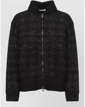 Panicale Embellished Mohair Alpaca-Blend Zip-Up Cardigan - Black