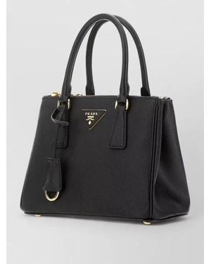 Prada Galleria Mini Leather Tote Bag - Black