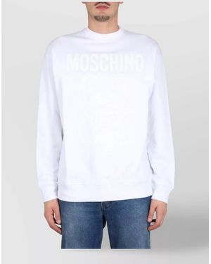 Moschino Ribbed Cross-Neck Sweatshirt - White