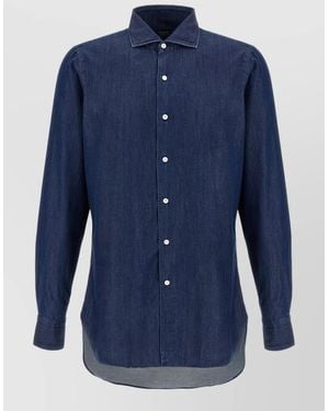 Finamore 1925 Cotton Napoli Shirt - Blue