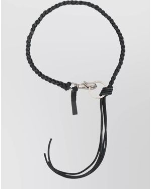 Our Legacy Leather Braided Bracelet - White