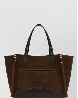 JW Anderson Loafer Bag Suede Leather Tote Bag - Brown