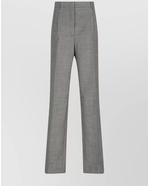Prada Wool Straight-Leg Trousers - Grey