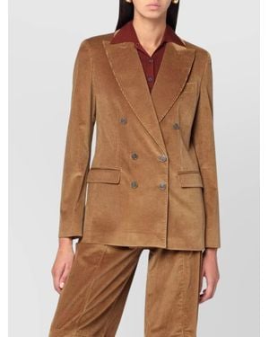 Etro Velvet Double Breasted Jacket - Brown