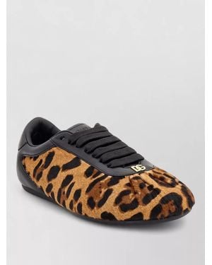 Dolce & Gabbana Ballet Sneakers Pony Hair Leopard Print - Brown