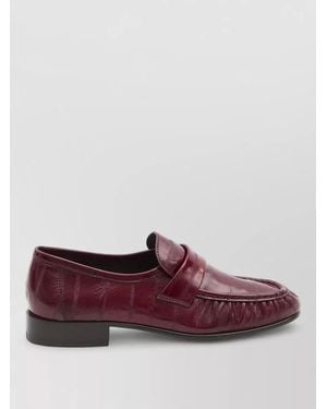 The Row Eel Leather Loafers Hand Painted Sole - Red