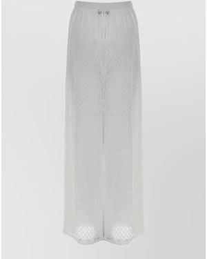 Missoni Beach Trousers Wide Leg Sheer Waistband - White