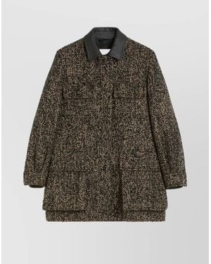 Max Mara Wool Blend Fitted Jacket - Grey