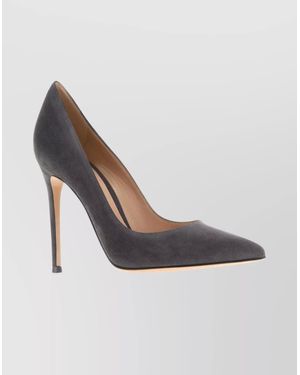 Gianvito Rossi Suede Pointed Toe Pumps - White