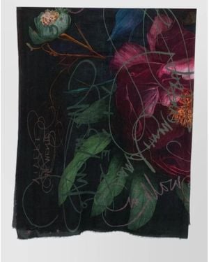 Faliero Sarti Printed Wool Scarf - Black