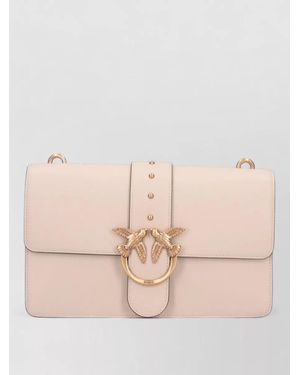 Pinko Love Bag One Calf Leather Shoulder Bag - Natural