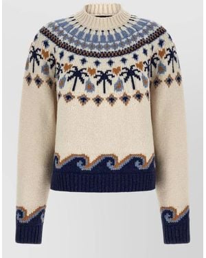Alanui Virgin Wool Fair Isle Jacquard Sweater - Blue