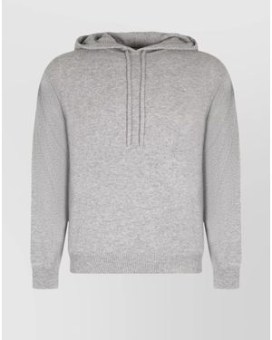 LeKasha Cashmere Knitted Hoodie - Grey