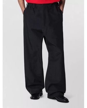Willy Chavarria Cotton Wide-Leg Trousers - Black