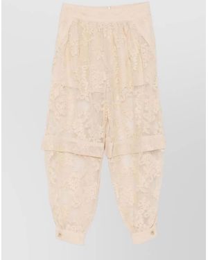 Zimmermann Luna Lace Harem Pants Chain Detail - Natural