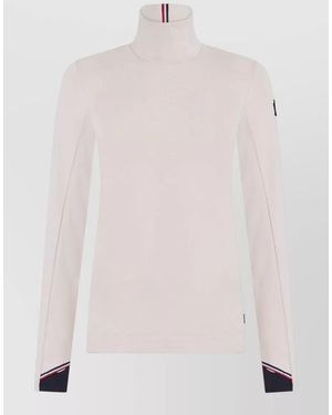 Moncler Turtleneck Jumper Logo Detail Contrast Cuffs - Pink