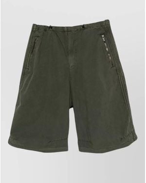 DIESEL Knee Length Shorts Silk Nylon Blend Zip - Green