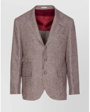 Brunello Cucinelli Tailored Jacket With Notch Lapel And V-Neck - Brown