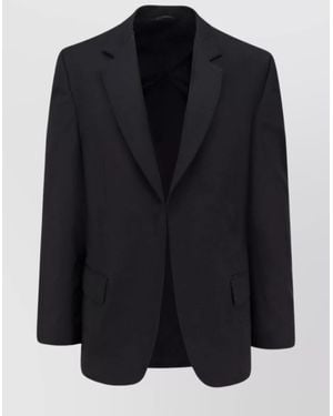Balenciaga Wool Blazer With Peak Lapel And Flap Pockets - Black