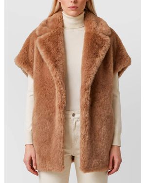 Herno Sleeveless Double-Breasted Faux Fur Jacket - Brown