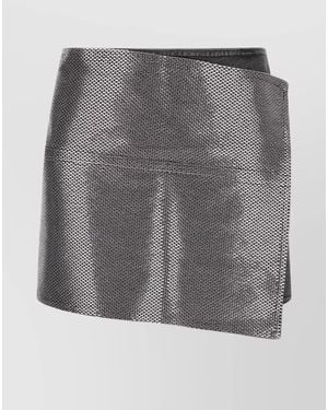 Haikure Asymmetric Cotton Skirt - Gray