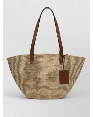 Manebí Tote Bag Dual Handles Leather Accents - Natural