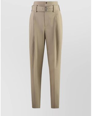 Bottega Veneta High-Rise Wide-Leg Tailored Trousers - Natural