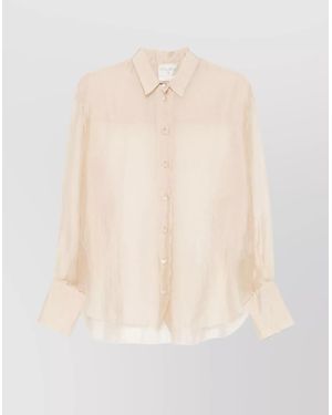 Forte Forte Sheer Long Sleeve Buttoned Cuff Shirt - Natural