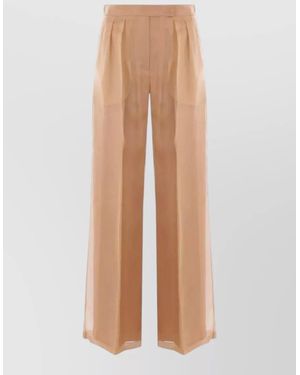 Max Mara Danila Pants High Waist Wide Leg - Natural