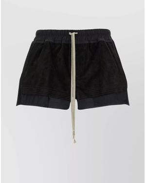 Rick Owens Cloud Layered Elastic Waistband Shorts - Black