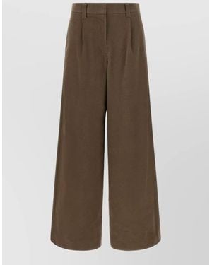 Brunello Cucinelli Pleated Wide-Leg Pants - Brown