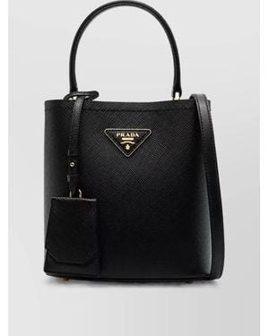 Prada Bucket Small Leather Mini Bag - Black