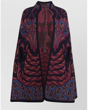 Etro Textured Fabric Knit Capes - Purple
