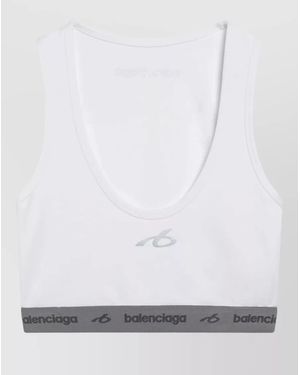 Balenciaga Scoop Neck Technical Bra Tank Top - White