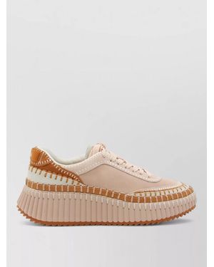 Chloé Suede Low-Top Trainers - Natural