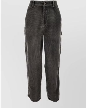 Miu Miu Corduroy Pants Belt Loops Side And Cargo Pockets - Gray