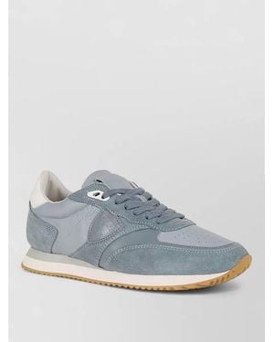 Philippe Model Low Top Running Sneaker Suede Fabric - Blue