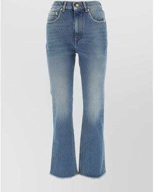 Golden Goose Denim High-Rise Cropped Flared Jeans - Blue
