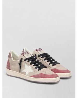Golden Goose Trainers Low Top Contrasting Panels Perforated Star - Natural