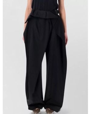 JW Anderson Wool High-Rise Wide-Leg Trousers - Blue
