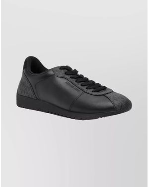 Michael Kors Monogram Low-Top Sneaker Textured Sole - Black