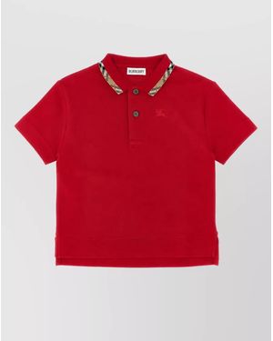 Burberry Cotton Piqué Short-Sleeve Polo Shirt - Red