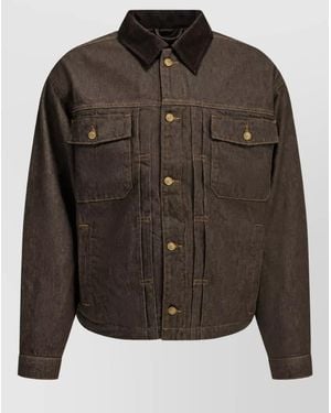 7 For All Mankind Cotton Single-Breasted Coat - Black