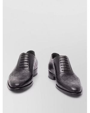 Gucci Leather Lace Up Derby Shoes - Multicolor