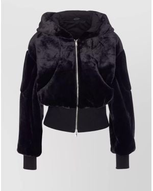 Moose Knuckles Hooded Jacket With Elasticized Waist And Pockets - Blue